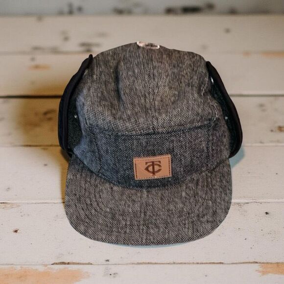 NEW MLB Minnesota Twins Pepsi Snapback Tweed Bomber Winter Hat Ear Flaps - Picture 1 of 7